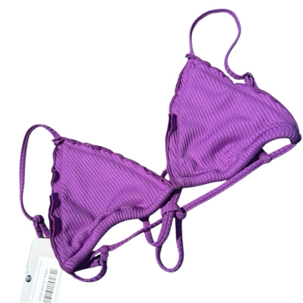 It’s Now Cool x REVOLVE The Frill Tri Eco Bikini Top Purple Size M NWT